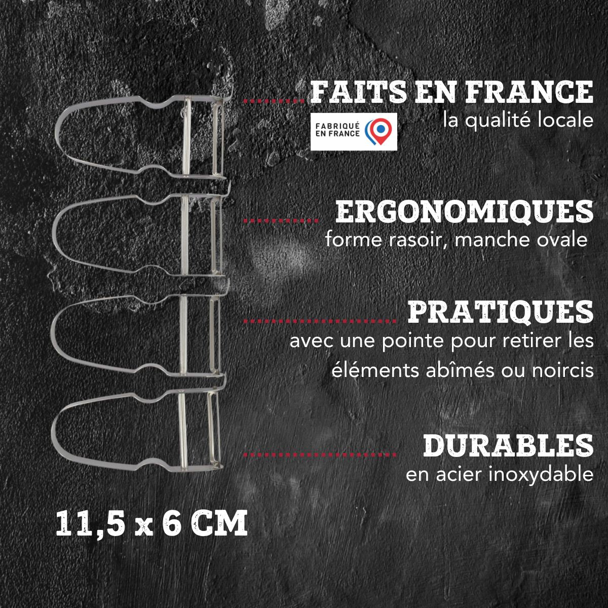 Lot de 4 éplucheurs à légumes FM Professional