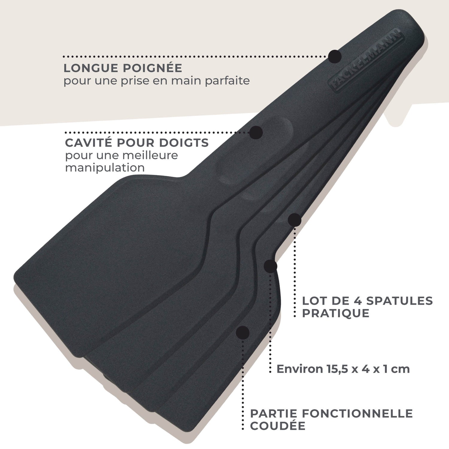 Lot de 4 spatules à raclette Fackelmann