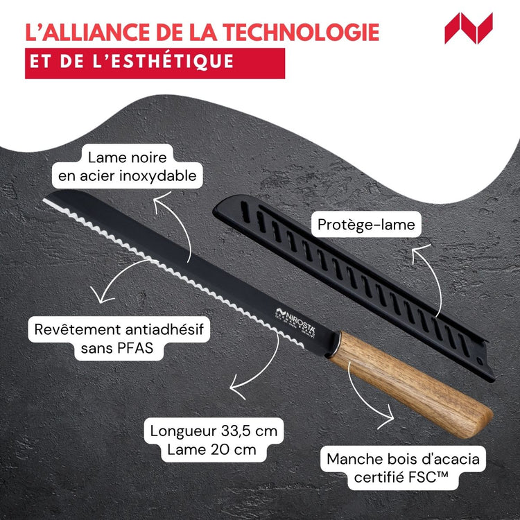 Couteau à pain 33,5 cm Nirosta Flow