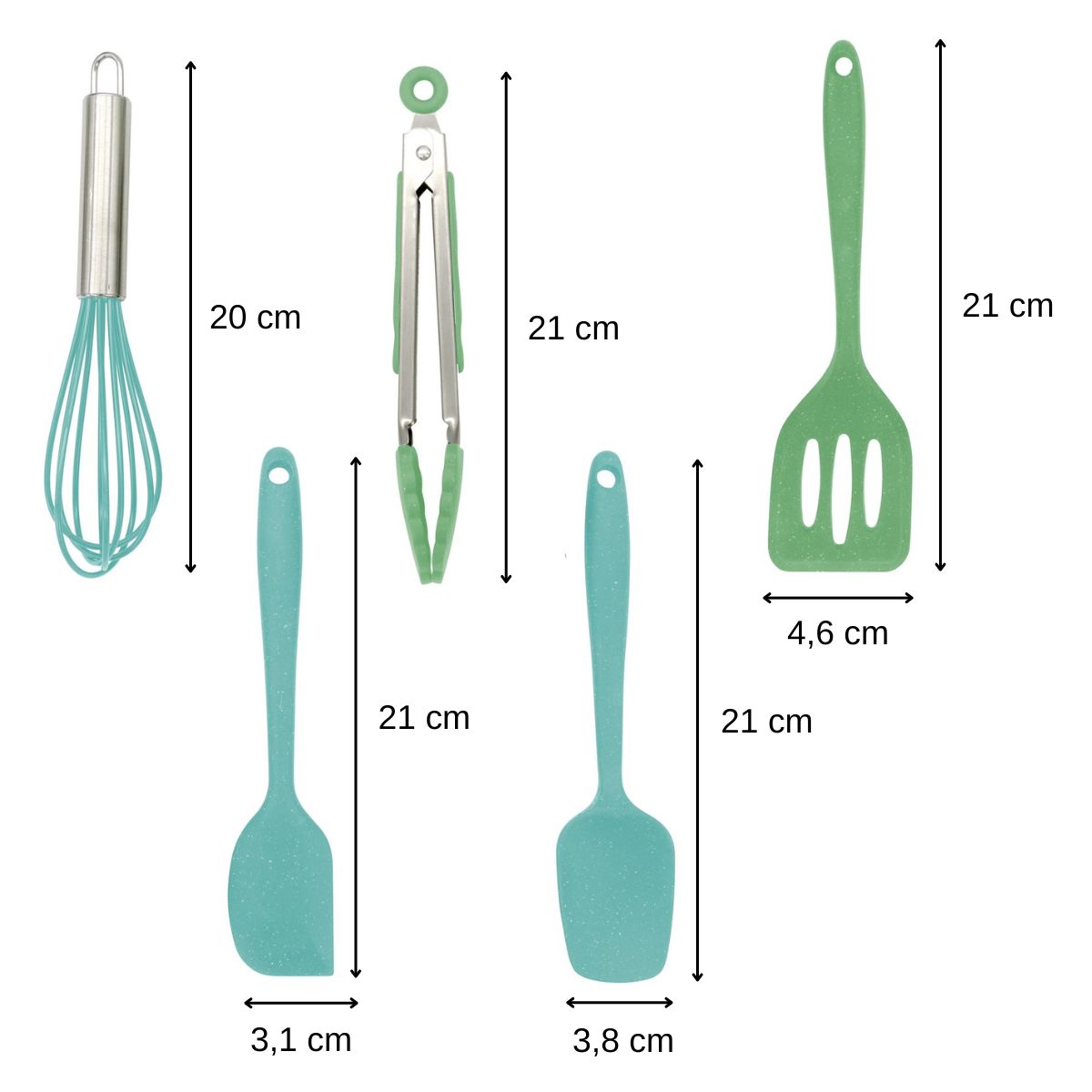 5 ustensiles de cuisine pour enfants en silicone Zenker Mini Monster