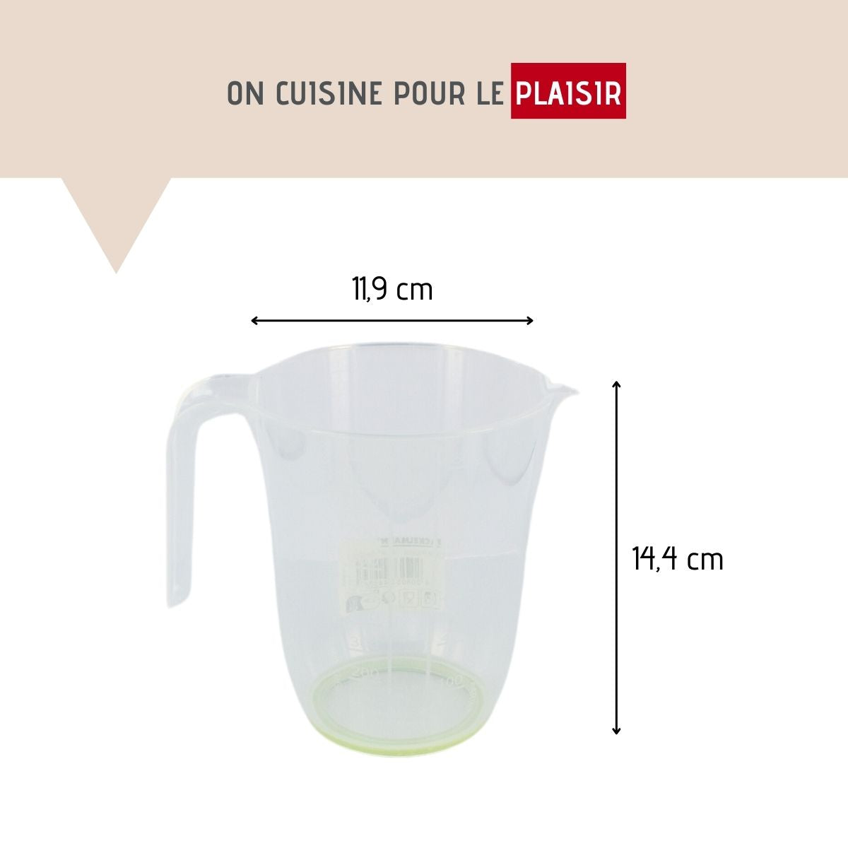 Verre doseur transparent en plastique 1 litre Fackelmann Basic