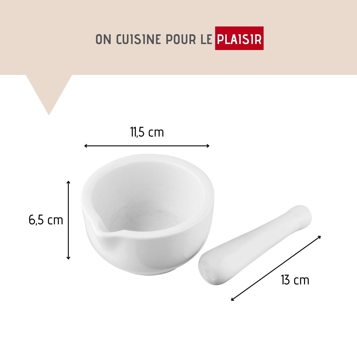 Mortier de cuisine avec pilon en porcelaine Fackelmann Basic