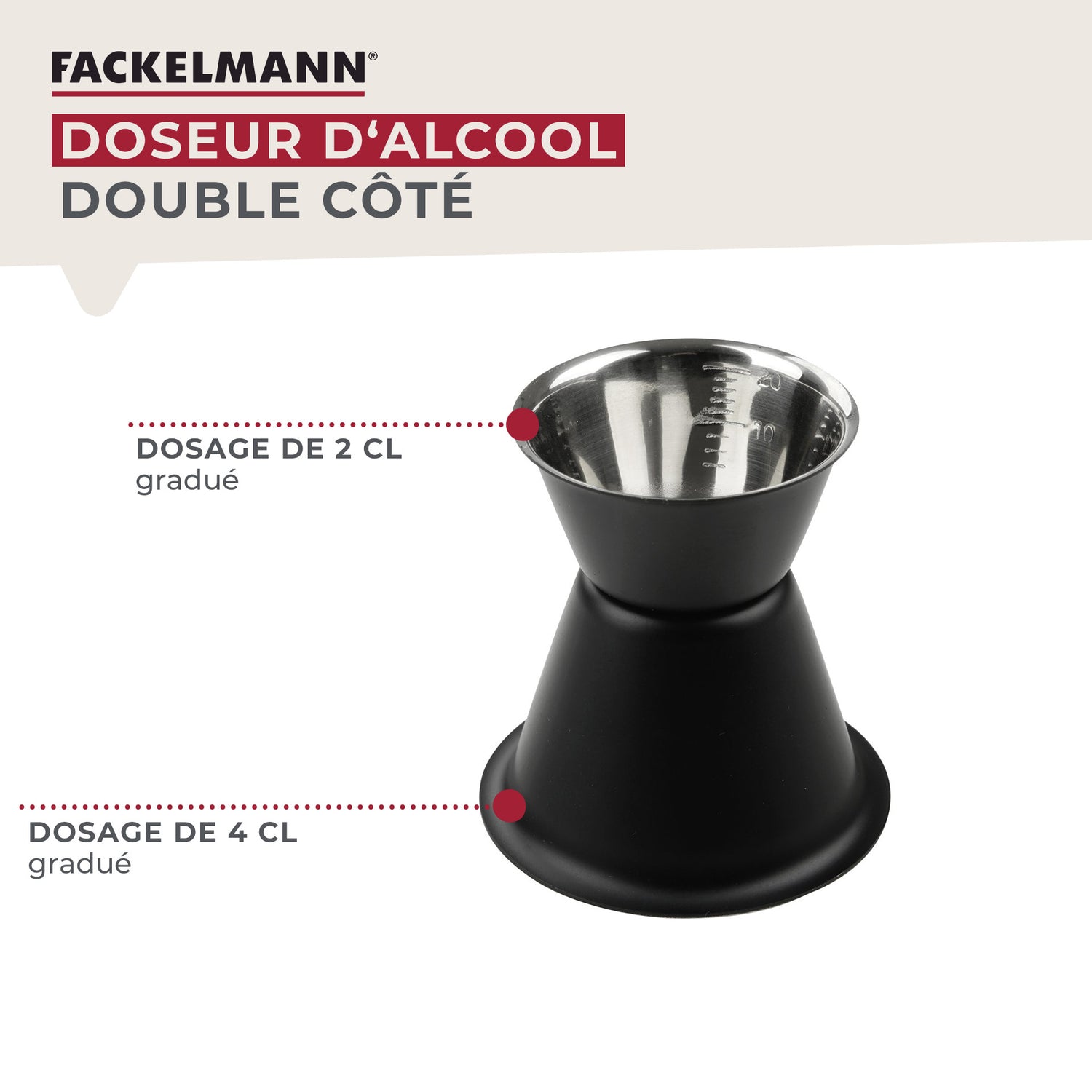 Doseur à cocktail 2 et 4 cl Fackelmann Spectre