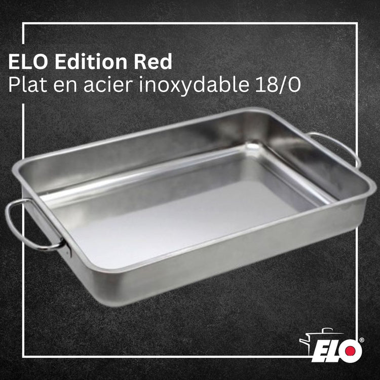 Grand plat à four acier inoxydable Elo Edition Red