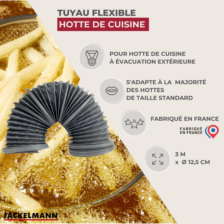 Tuyau Evacuation Hotte de Cuisine Fackelmann