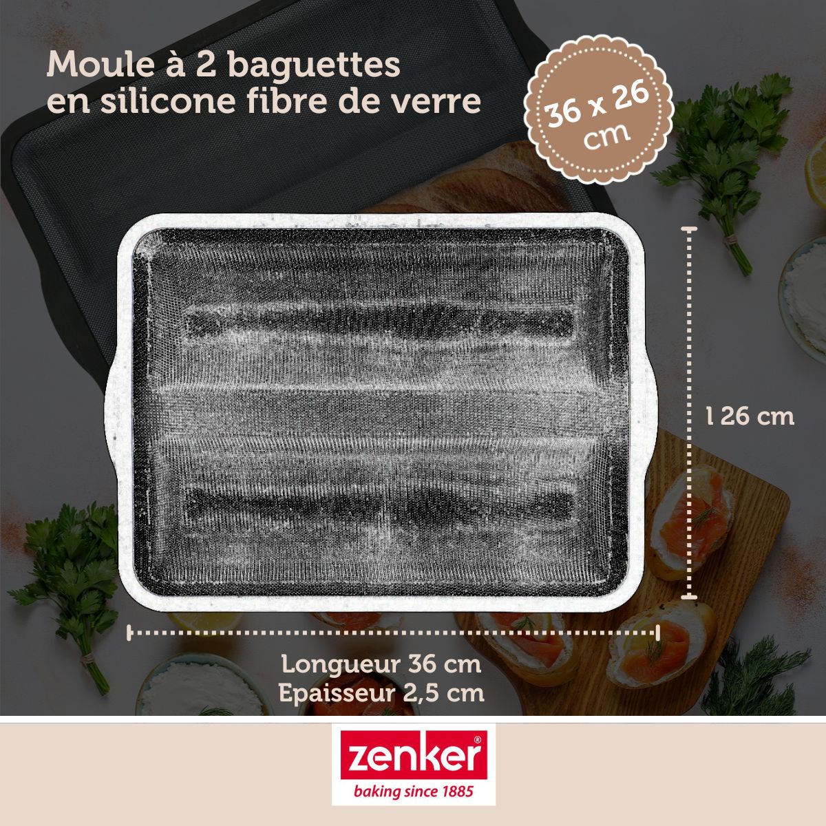 Moule à baguette de pain Zenker Silicone fibre de verre