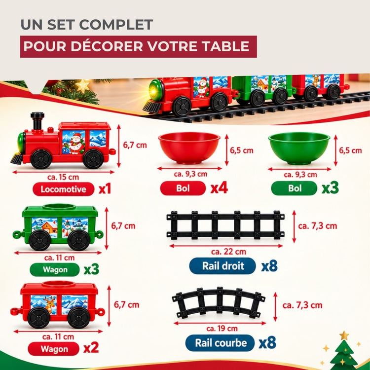 Lot de 1 appareil à fondue et 1 un train de table décoratif de Noël Fackelmann