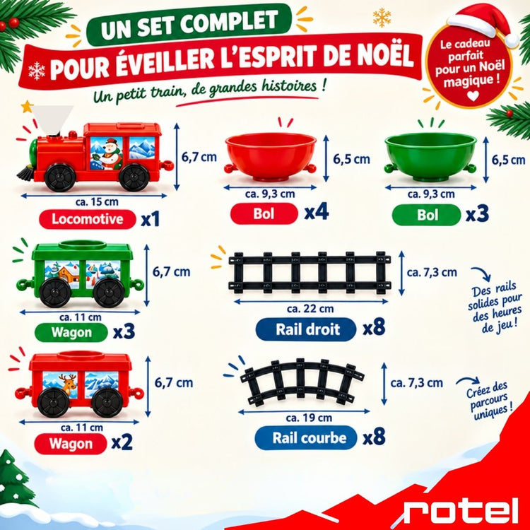 Service à fondue au fromage 6 personnes avec train de table de Noël Rotel