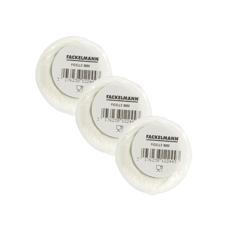 Lot de 3 pelotes de ficelle alimentaire 80 m Fackelmann