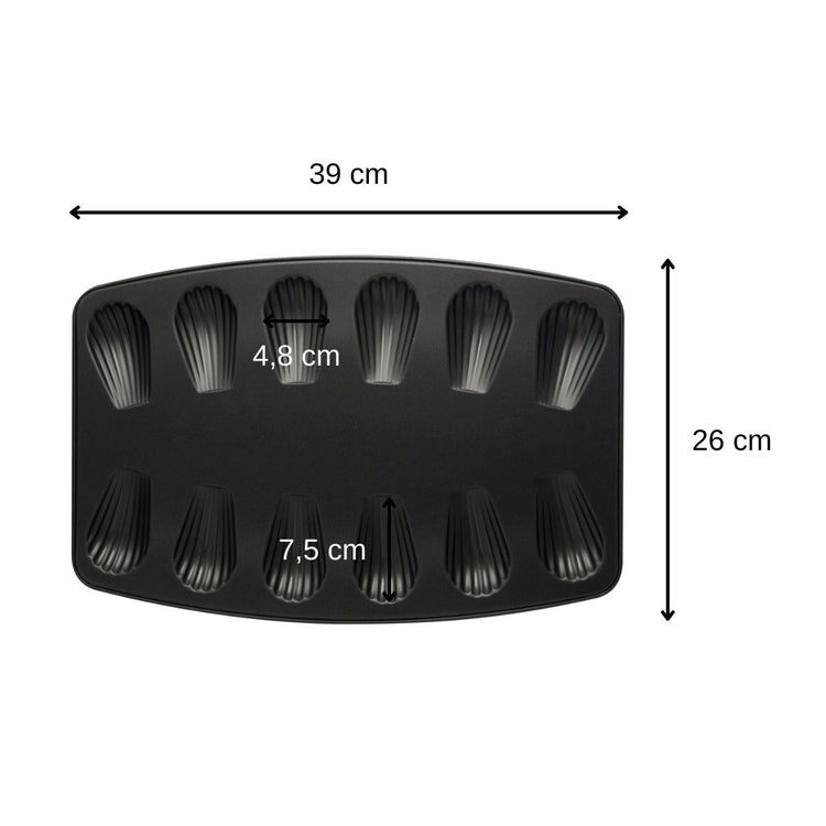 Lot de 2 moules à madeleines 12 empreintes Zenker Spécial Countries
