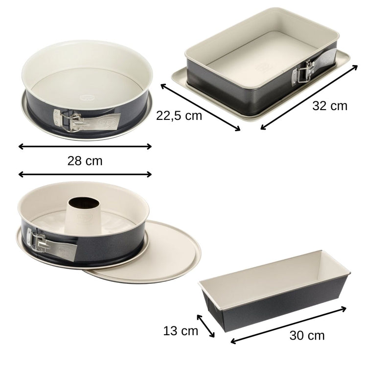 Ensemble de 4 moules à gâteaux de formes différentes Dr.Oetker Back-Trend