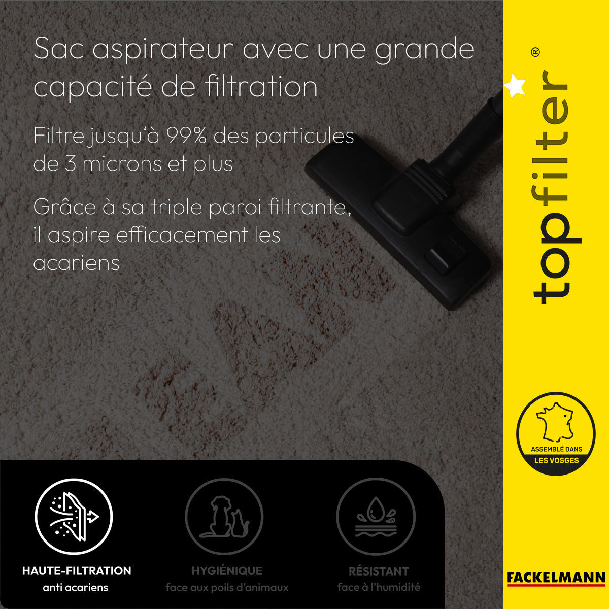 Lot de 4 packs de 4 sacs aspirateur Bluesky TopFilter Premium