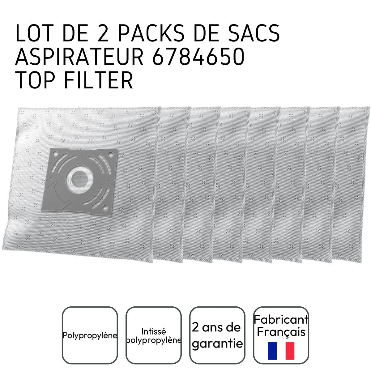 Lot de 2 packs de 8 sacs aspirateur 6784650 Samsung TopFilter