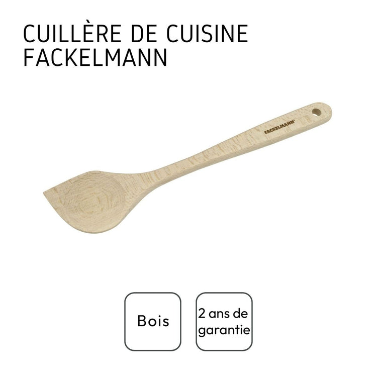 Ensemble de 2 Cuillères de cuisine biseautée en bois FSC Fackelmann