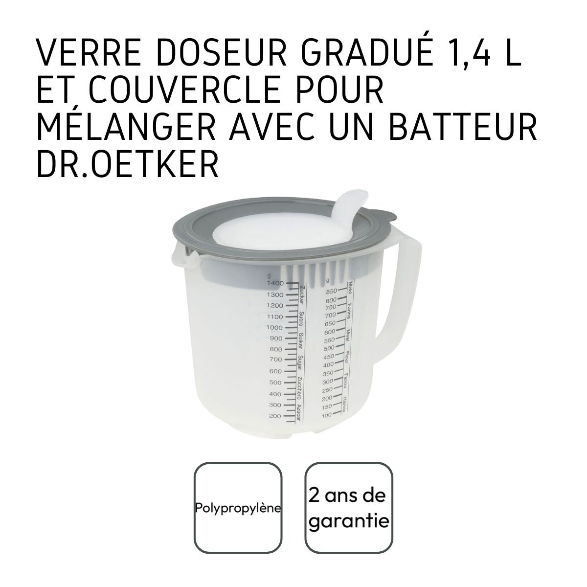 Verre mélangeur et doseur de 1,4 litre Dr Oetker