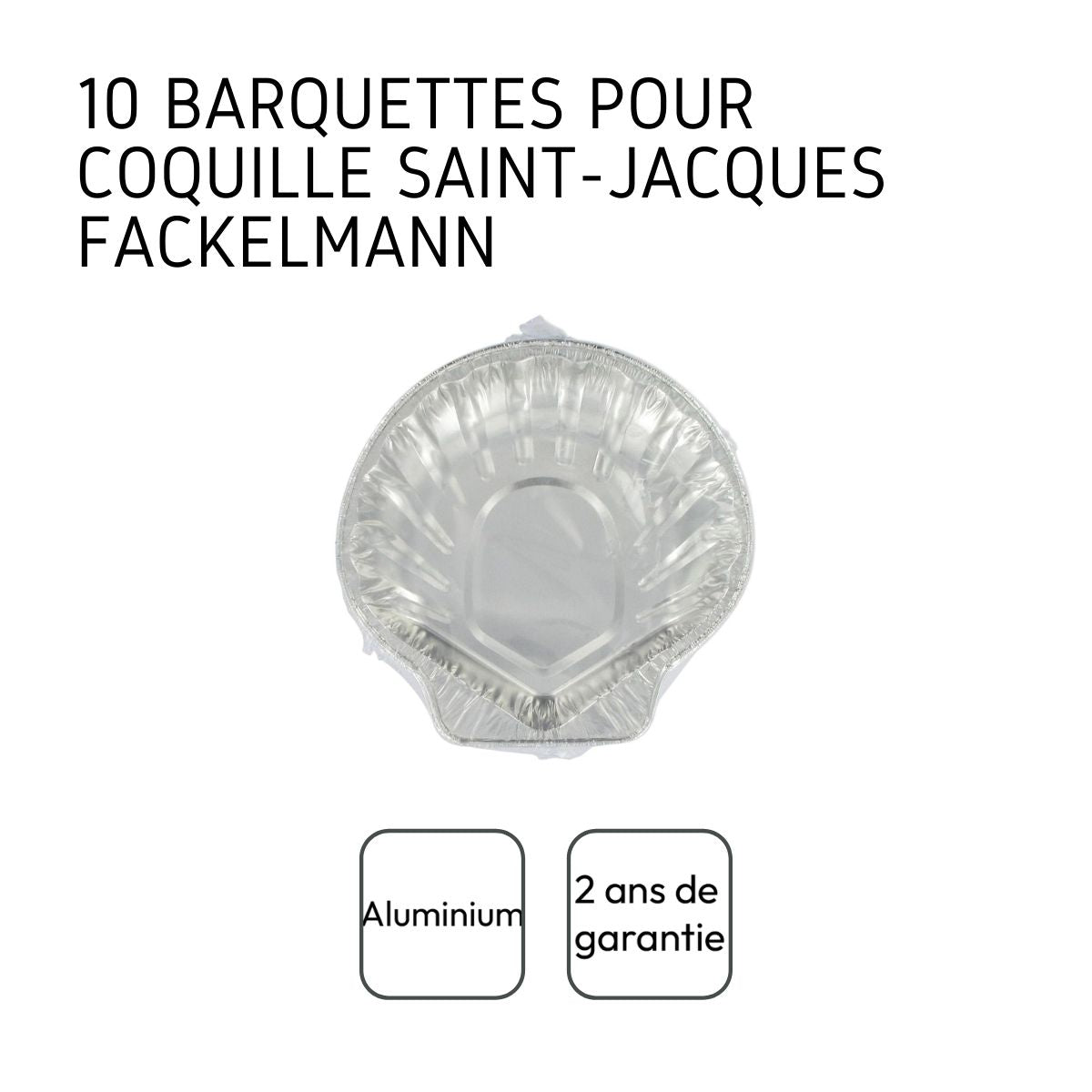 Lot de 10 plats à Saint-Jacques en aluminium Fackelmann