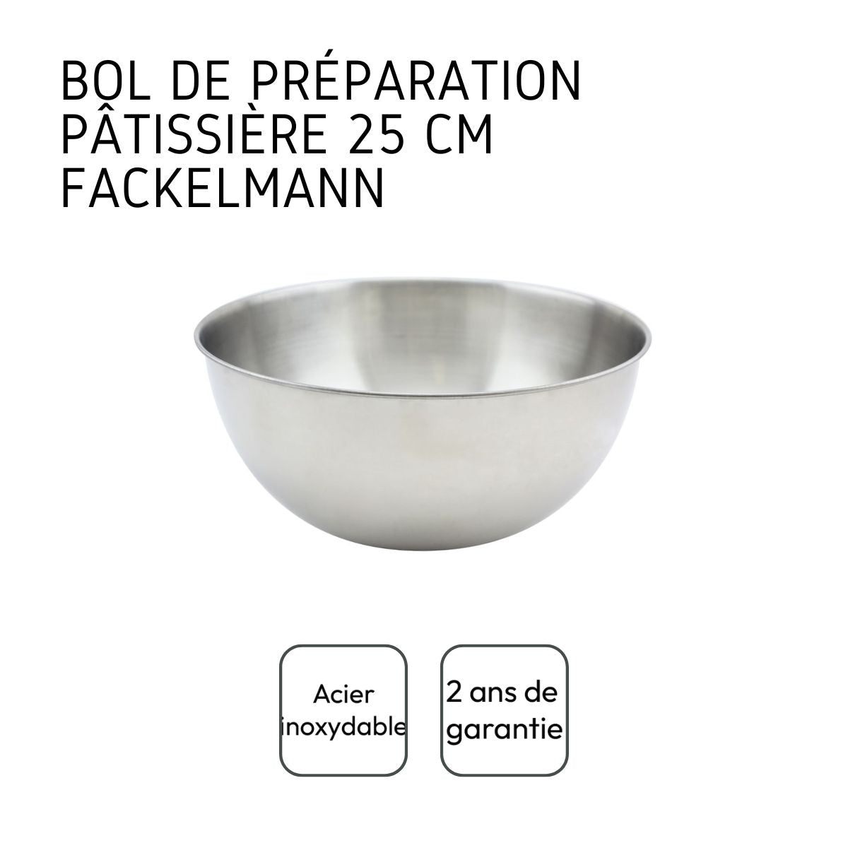 Bol à mixer en inox de 25 cm de diamètre Fackelmann Basic