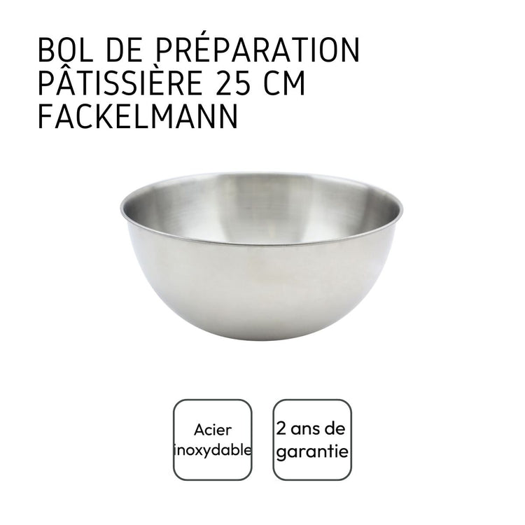 Bol à mixer en inox de 25 cm de diamètre Fackelmann Basic