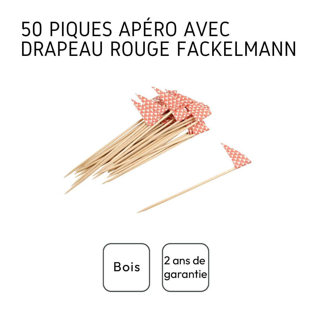 Piques à cocktail en bois 50 pcs Fackelmann Eco Friendly