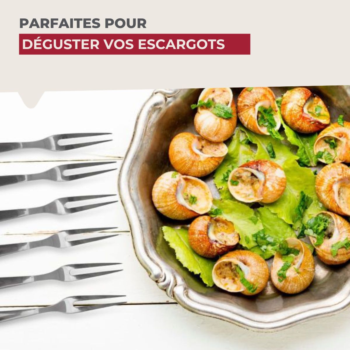 Lot de 6 fourchettes à escargots Fackelmann