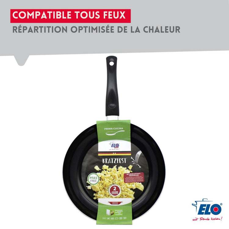Set Poêle 32 cm céramique sans PFAS et couvercle Elo Prima Cucina