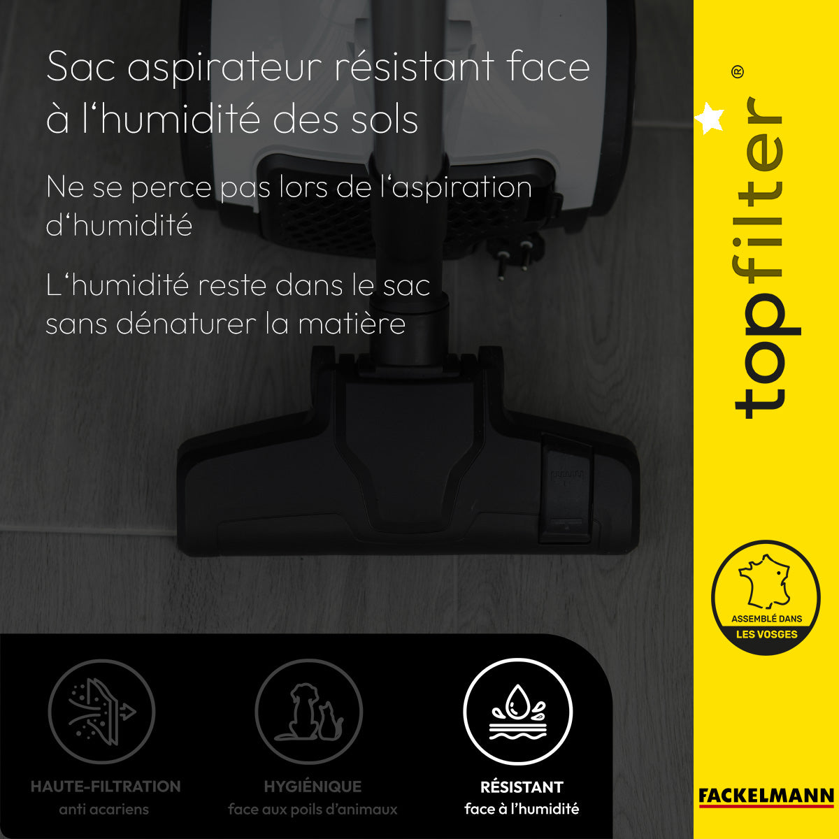 Lot de 4 packs de 4 sacs aspirateur 64329 pour Hoover Freespace EVO TopFilter Premium