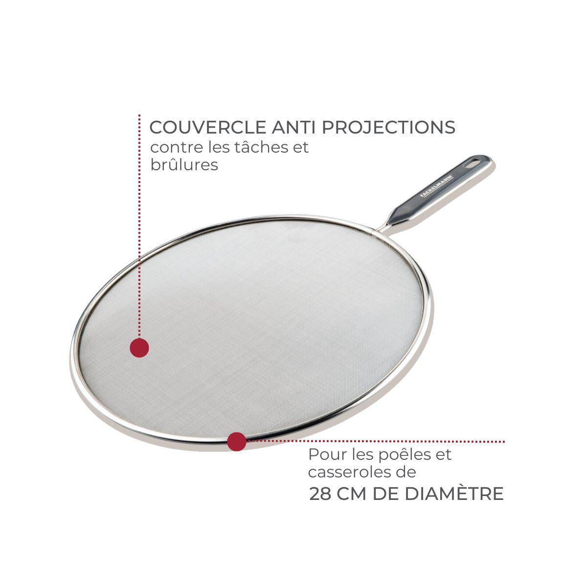 Couvercle anti projection 28 cm Fackelmann Basic