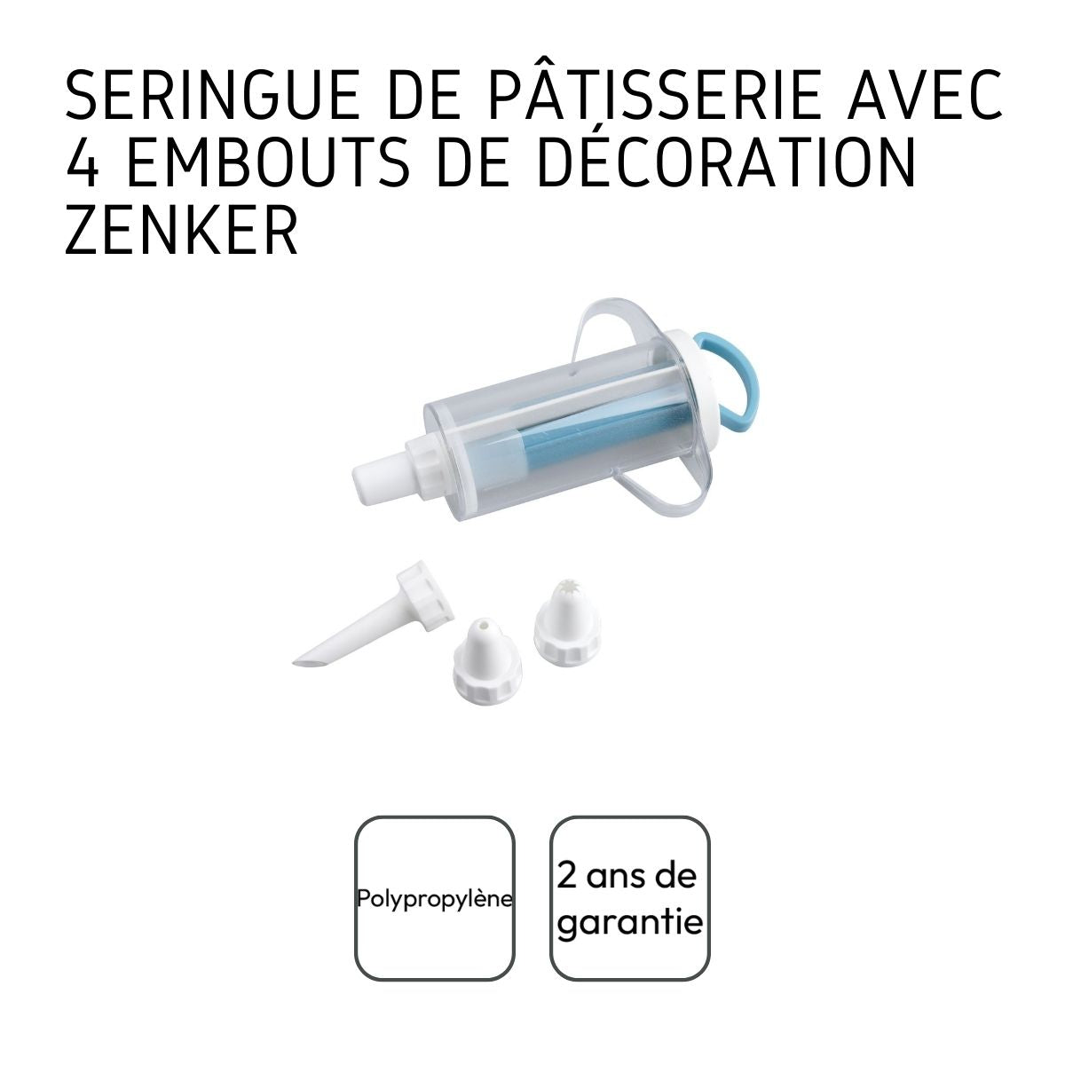 Seringue à pâtisserie avec deux compartiments et 4 embouts plastique Zenker Sweet Sensation
