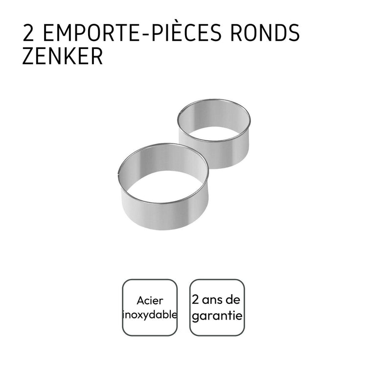 Lot de 2 emporte-pièces ronds pour beignet Zenker