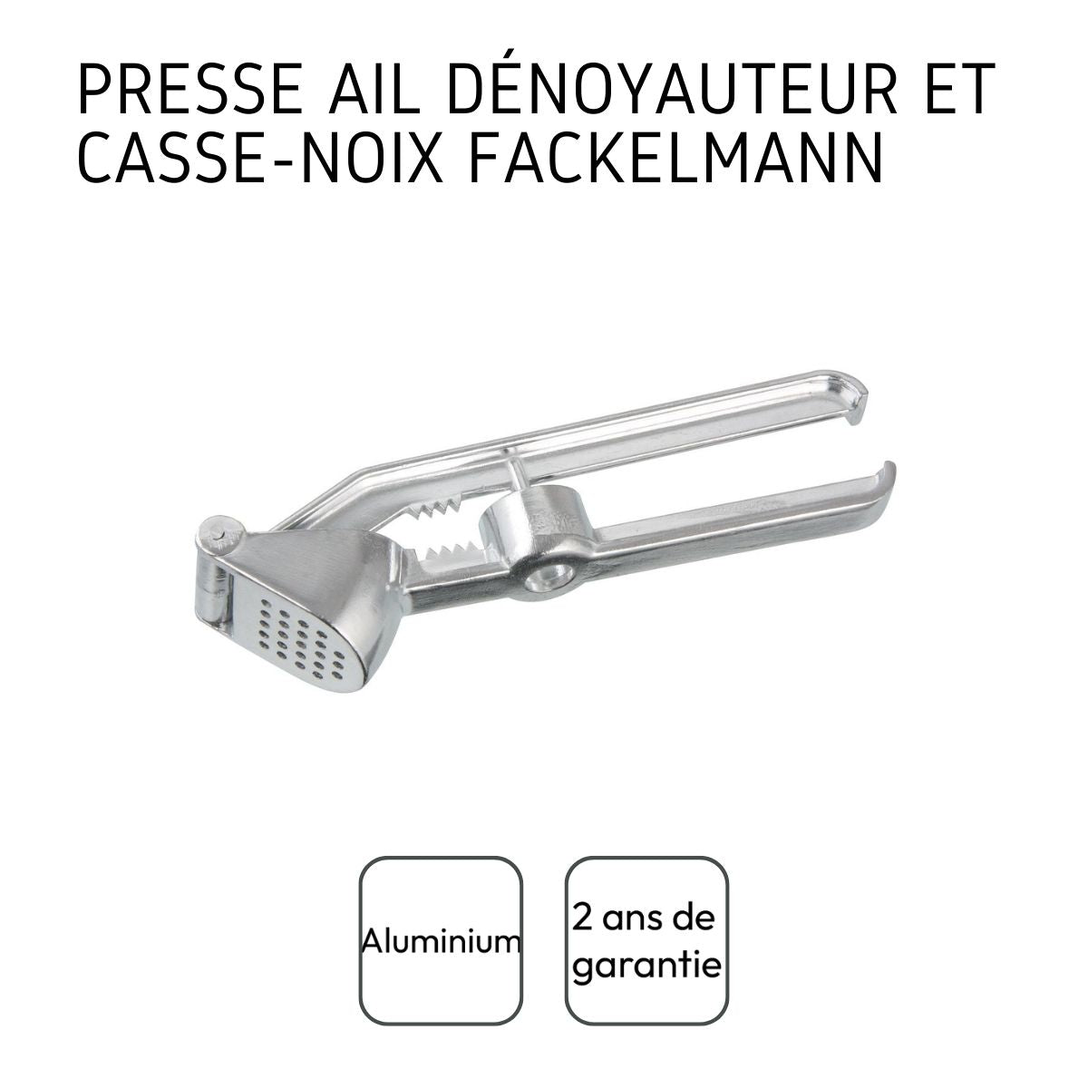 Presse-ail 3 en 1, dénoyauteur, casse-noix, presse-ail Fackelmann
