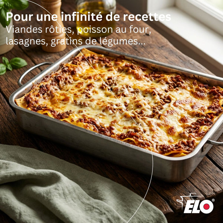 Plat à four acier inoxydable avec grille Elo Edition Red