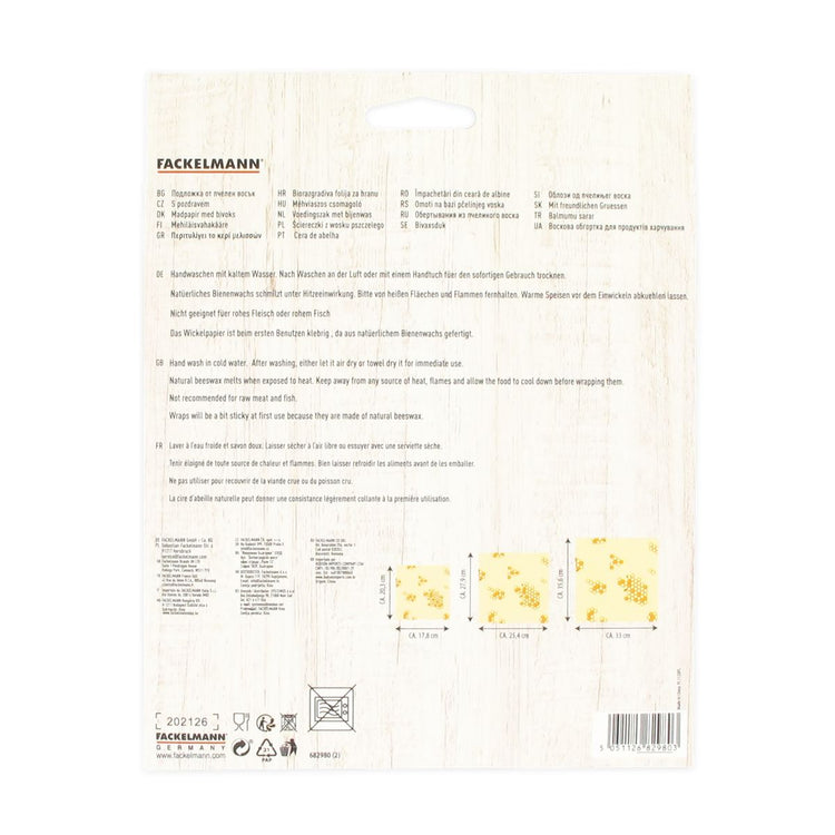 Set de 3 emballages en cire d'abeille Eco Friendly