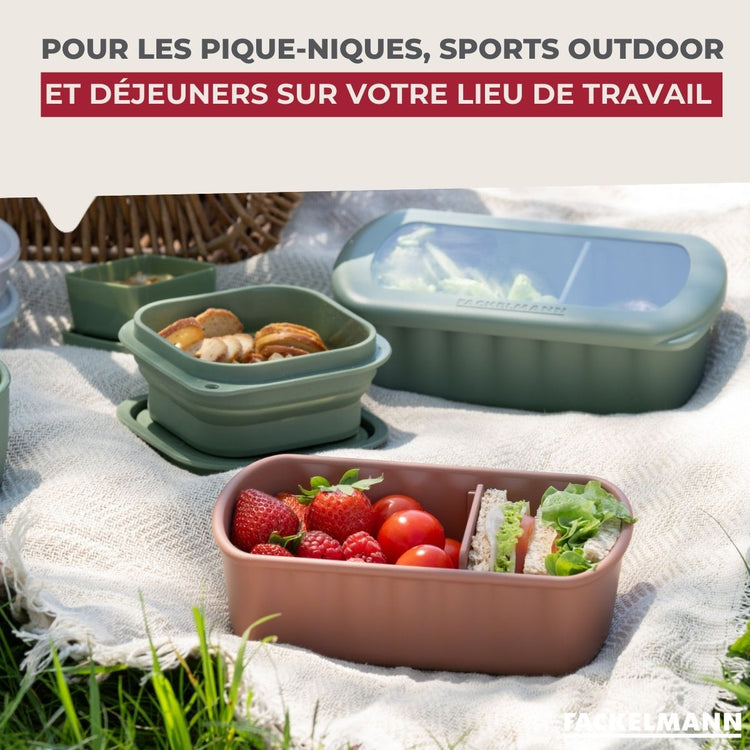 Lot de 6 boîtes hermétiques 13 cl avec 6 ustensiles de cuisine Fackelmann Storage