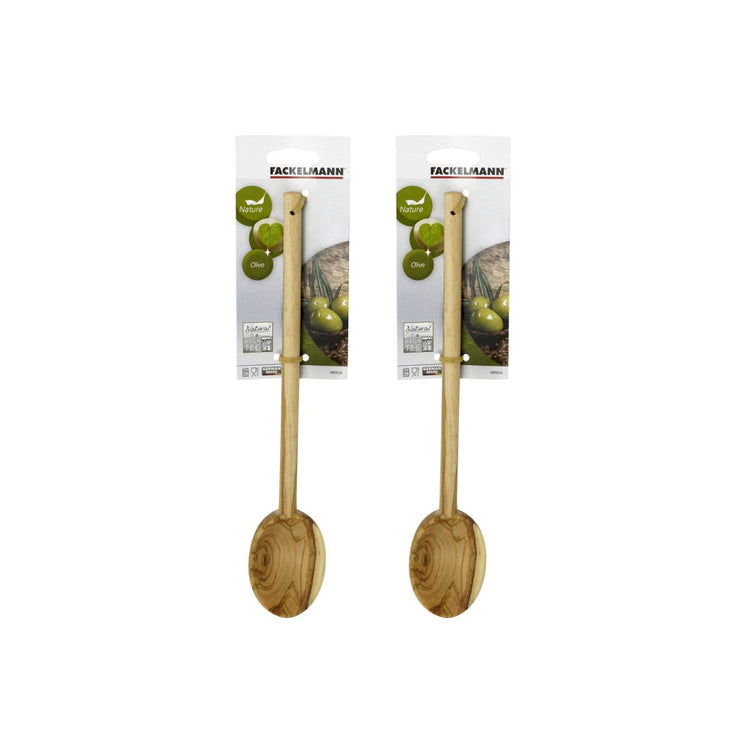 Lot de 2 cuillères de cuisine 30 cm en bois d'olivier Fackelmann