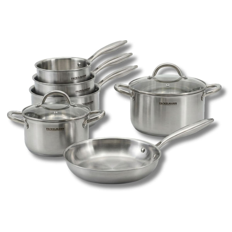 Batterie de cuisine avec 1 poêle 26 cm 2 casseroles 14/18 cm et 2 faitouts 20/24 cm sans PFAS Fackelmann Vita3