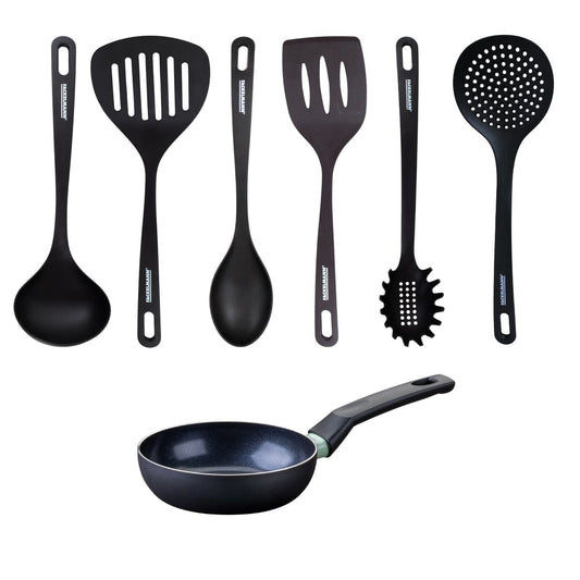 Set poêle antiadhésive céramique 16 cm et 6 ustensiles Fackelmann Brandao