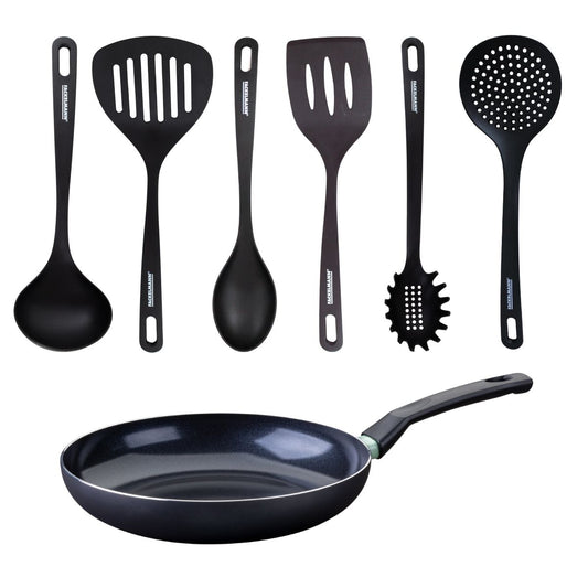 Set poêle antiadhésive céramique 28 cm et 6 ustensiles Fackelmann Brandao