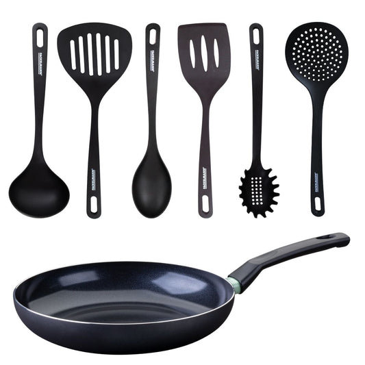 Set poêle antiadhésive céramique 30 cm et 6 ustensiles Fackelmann Brandao