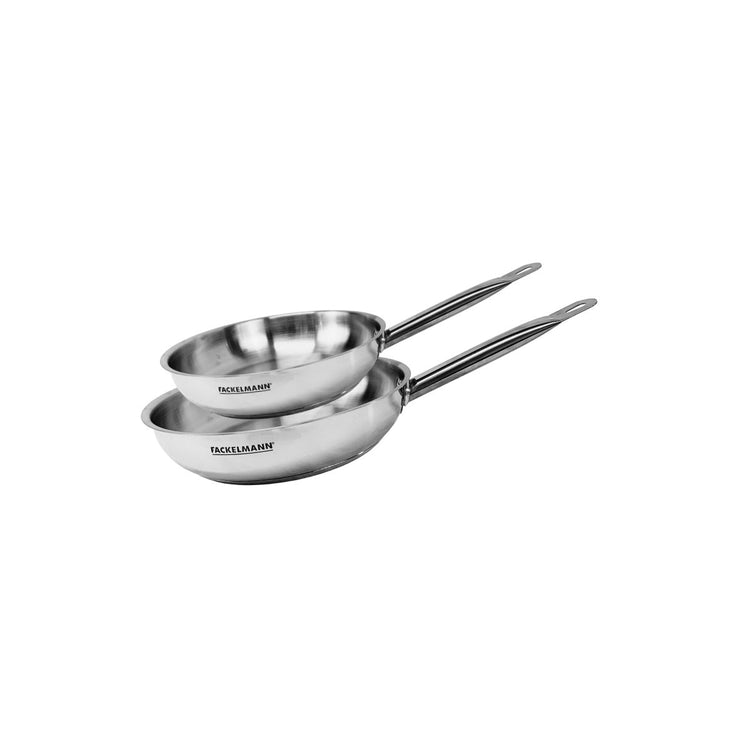 Set de 2 poêles 20 et 24 cm en inox Fackelmann Eterna