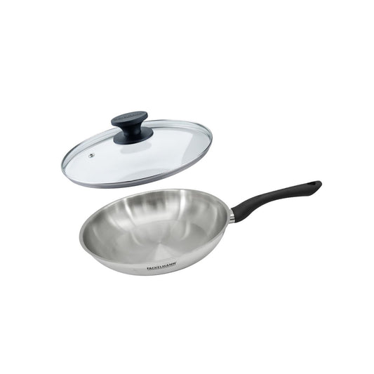 Set poêle 28 cm en inox et couvercle verre Fackelmann Geneva