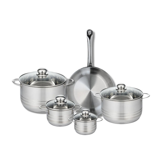 Ensemble de 1 Poêle de cuisson 28 cm et 4 faitouts 12, 14, 20 et 24 cm Elo Profi Brillant
