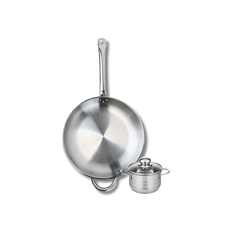 Ensemble de 1 Poêle de cuisson 32 cm et 1 faitout 12 cm Elo Profi Brillant