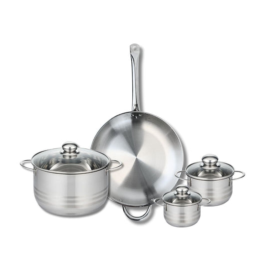 Ensemble de 1 Poêle de cuisson 32 cm et 3 faitouts 12, 14 et 24 cm Elo Profi Brillant