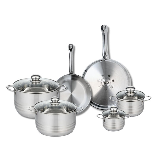 Ensemble de 2 Poêles de cuisson 24 et 28 cm et 4 faitouts 12, 14, 20 et 24 cm Elo Profi Brillant