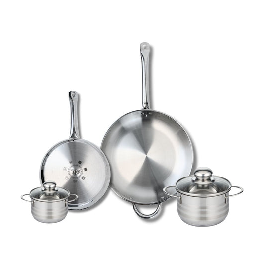 Ensemble de 2 Poêles de cuisson 24 et 32 cm et 2 faitouts 12 et 16 cm Elo Profi Brillant