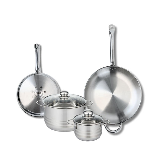 Ensemble de 2 Poêles de cuisson 24 et 32 cm et 2 faitouts 14 et 20 cm Elo Profi Brillant