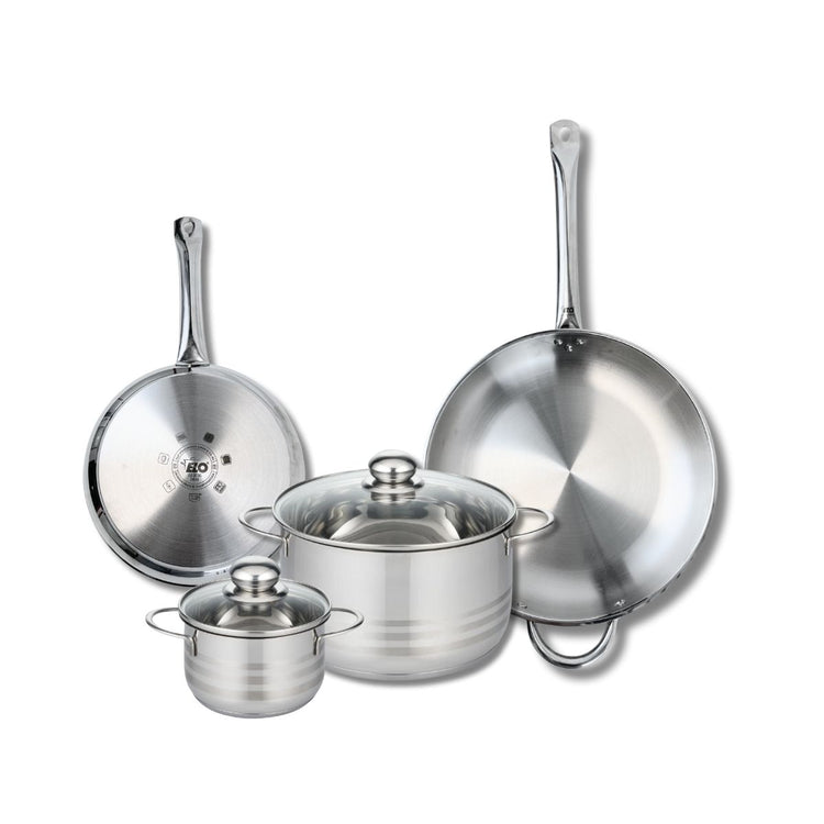 Ensemble de 2 Poêles de cuisson 24 et 32 cm et 2 faitouts 14 et 24 cm Elo Profi Brillant