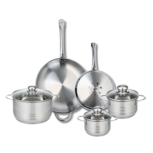 Ensemble de 2 Poêles de cuisson 24 et 32 cm et 3 faitouts 14, 16 et 20 cm Elo Profi Brillant
