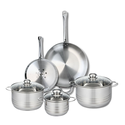 Ensemble de 2 Poêles de cuisson 24 et 32 cm et 3 faitouts 16, 20 et 24 cm Elo Profi Brillant