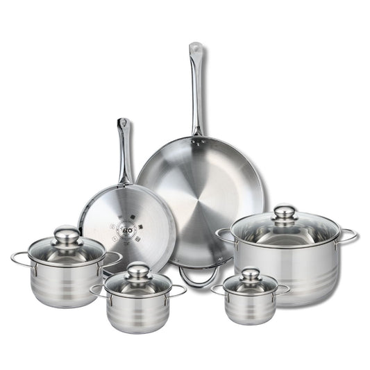Ensemble de 2 Poêles de cuisson 24 et 32 cm et 4 faitouts 12, 14, 16 et 24 cm Elo Profi Brillant